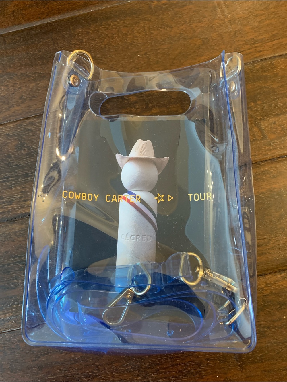 Beyoncé’s Cowboy Carter VIP clear PVC Tote with Removable Strap and Creed Coupon